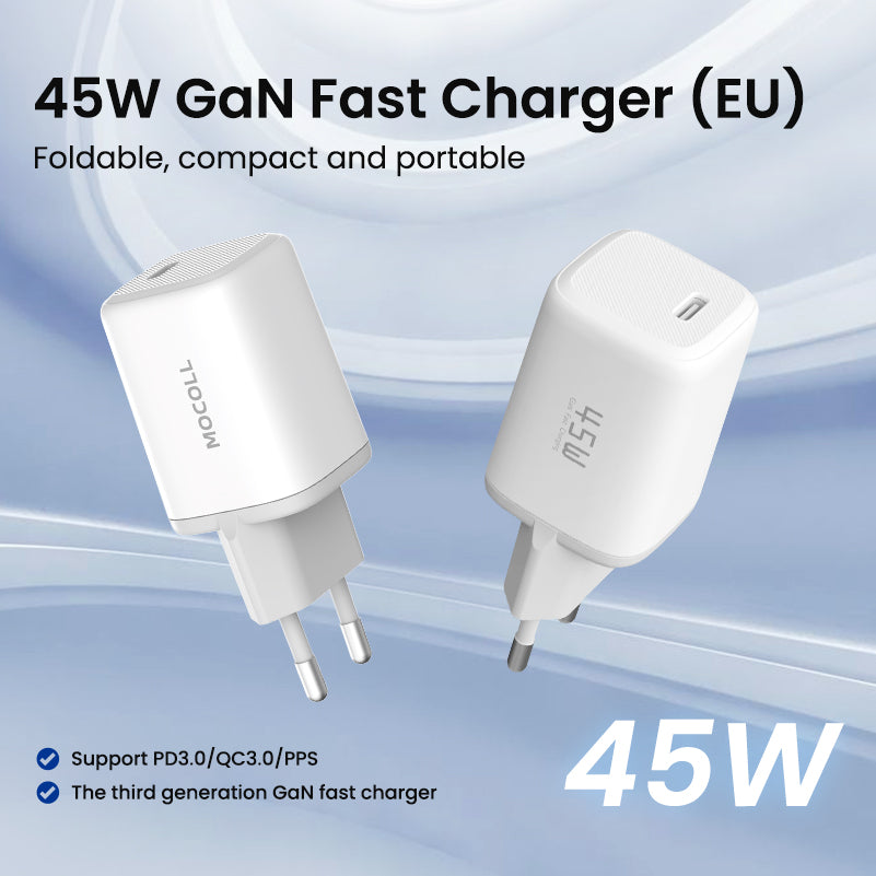 Tiny Icy Crystal Series 45W Dual-port GaN Fast Charger (EU) MOCOLL