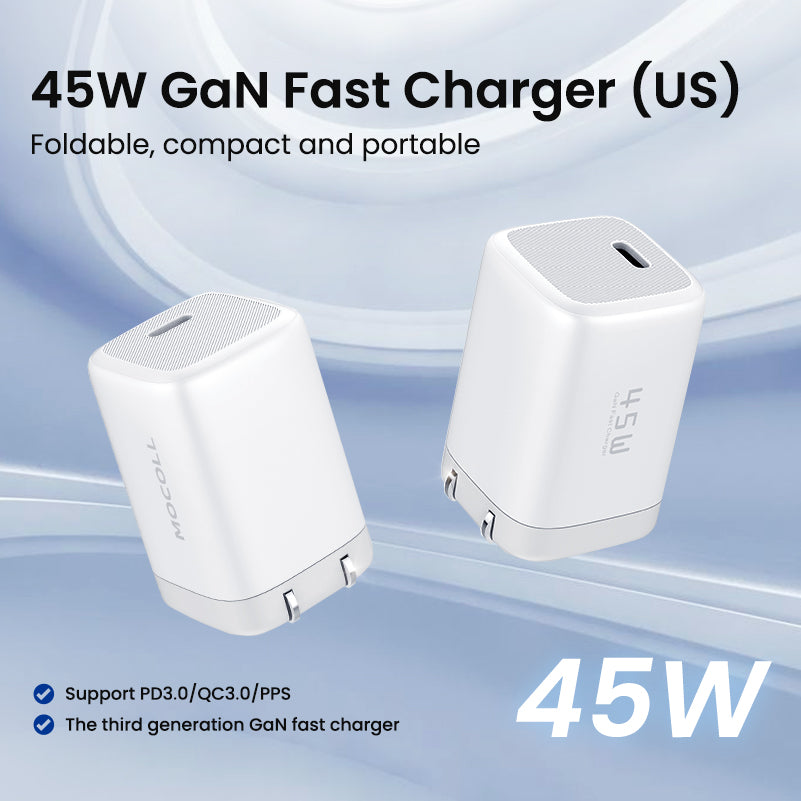 Tiny Icy Crystal Series 45W Dual-port GaN Fast Charger (US) MOCOLL
