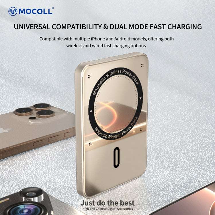 MOCOLL Magnetic Wireless Power Bank 20W Ultra Thin-Gold