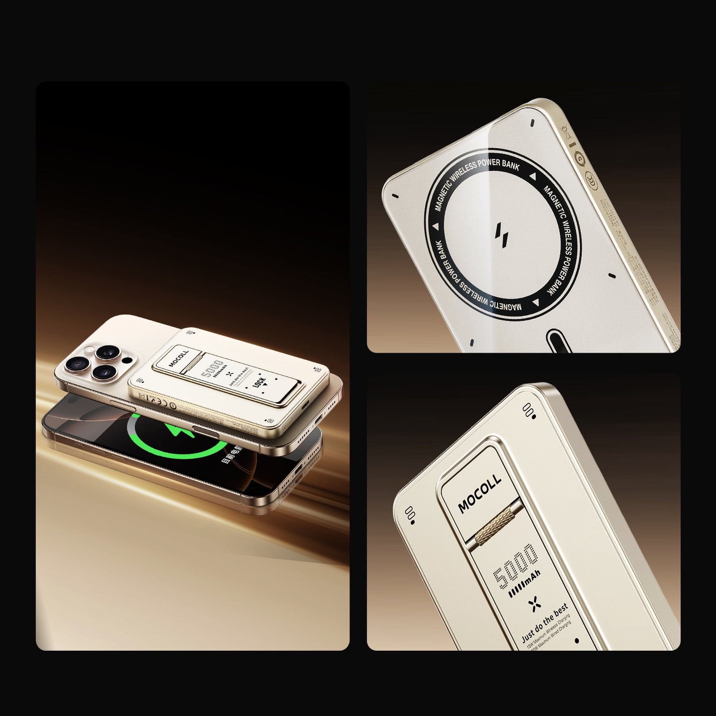 20W Portable Power Bank with Magnetic Wireless Charging