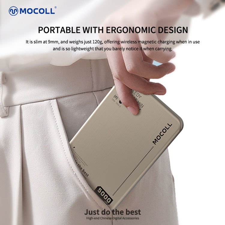 MOCOLL Magnetic Wireless Power Bank 20W Ultra Thin-Gold