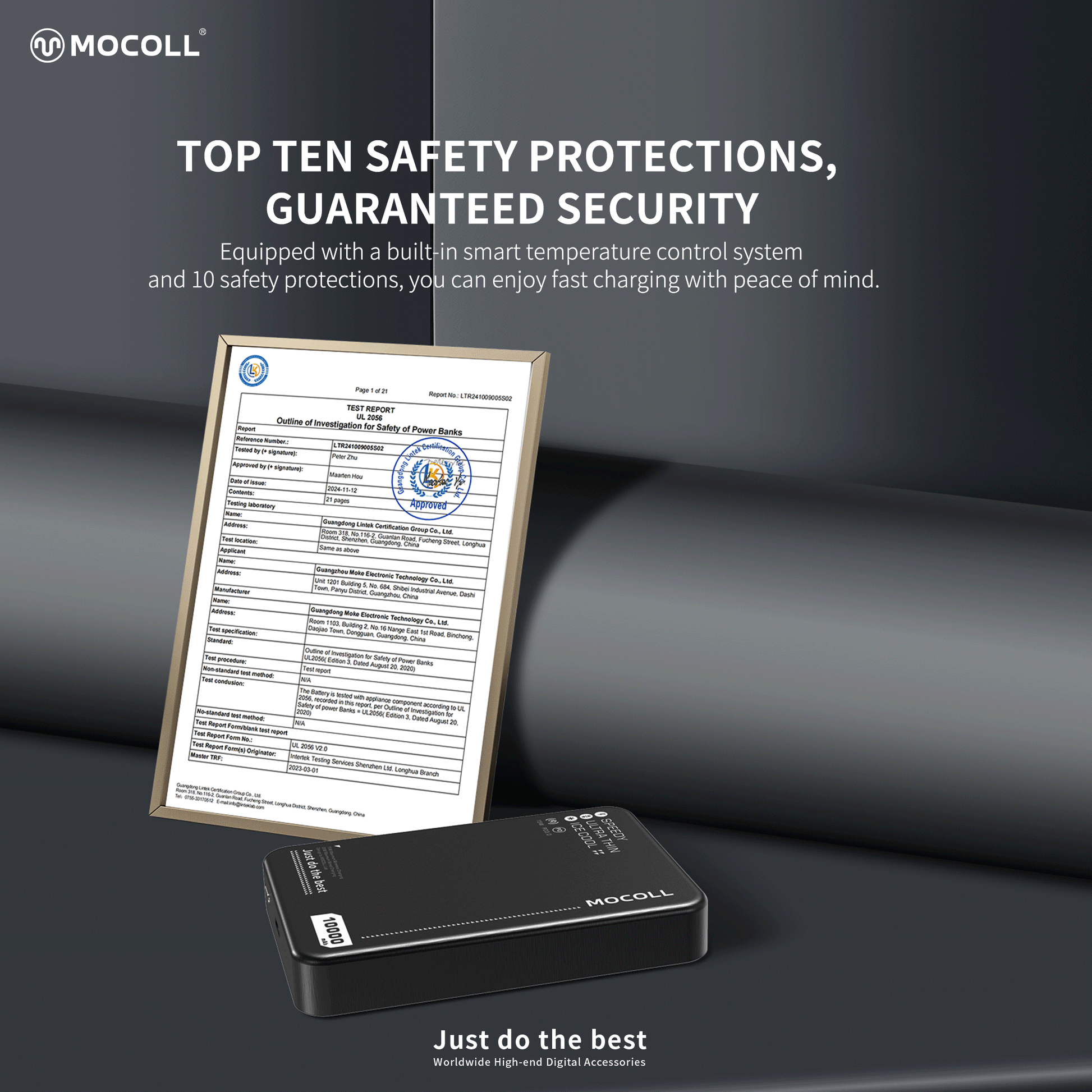 MOCOLL Magnetic Wireless Power Bank 20W Ultra Thin-Black