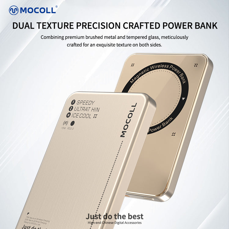 MOCOLL Magnetic Wireless Power Bank 20W Ultra Thin-Gold