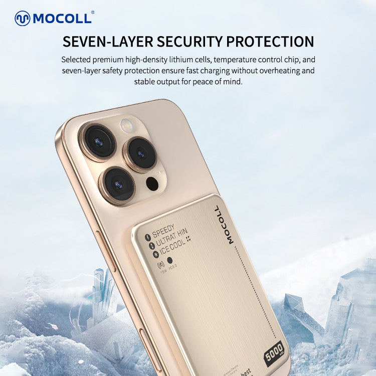 MOCOLL Magnetic Wireless Power Bank 20W Ultra Thin-Gold