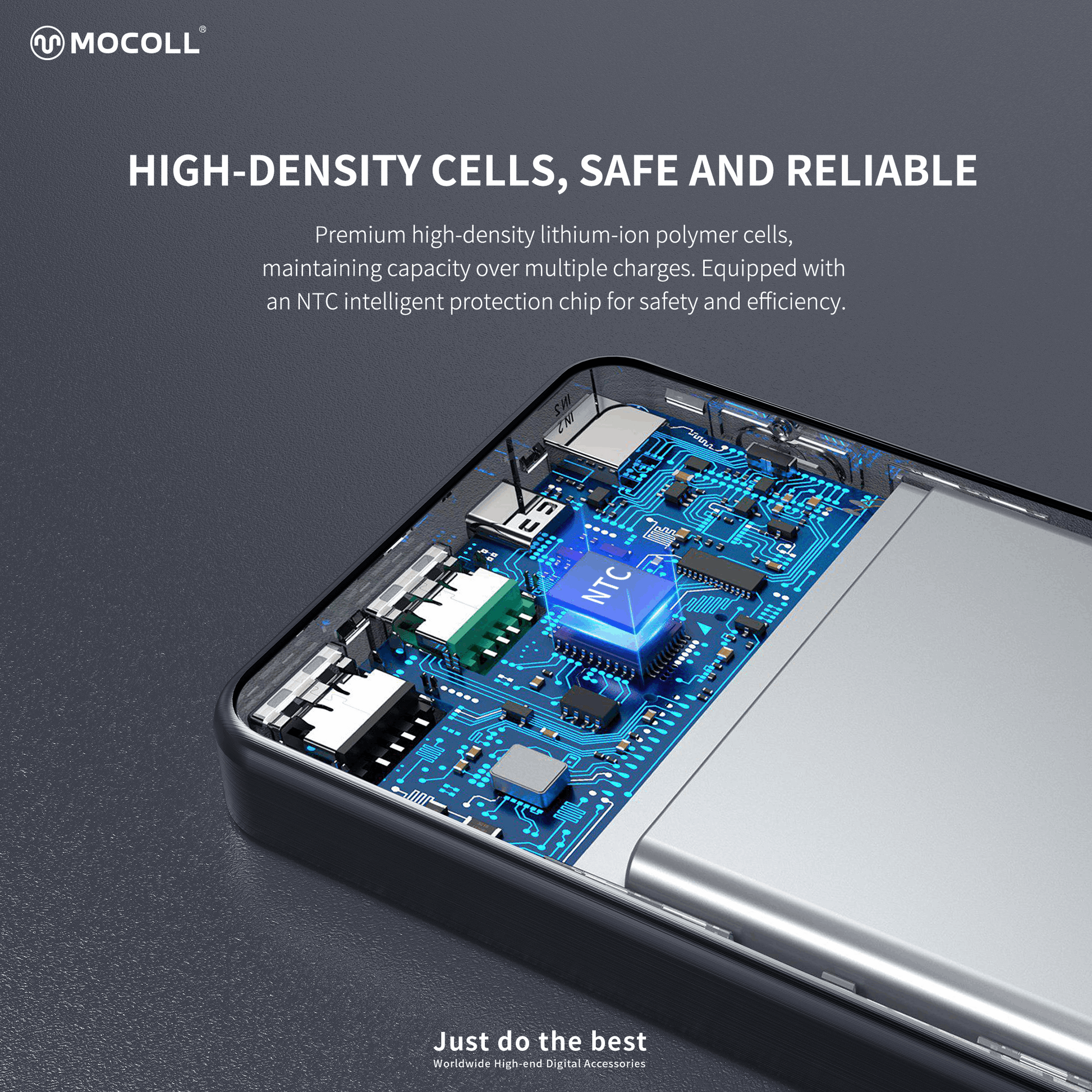 MOCOLL Magnetic Wireless Power Bank 20W Ultra Thin-Black