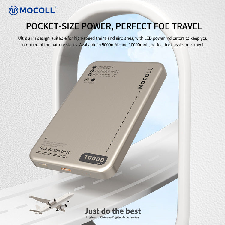 MOCOLL Magnetic Wireless Power Bank 20W Ultra Thin-Gold