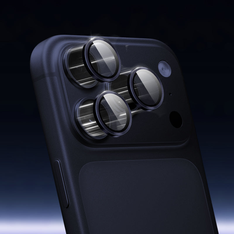 Lens Tempered  Glass  With Metal Frame - Blue