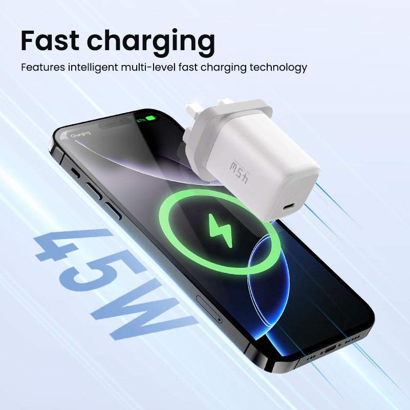Tiny Icy Crystal Series 45W Dual-port GaN Fast Charger (UK) MOCOLL