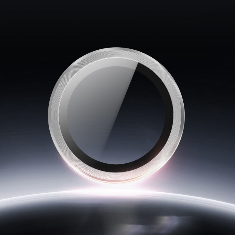 Lens Tempered  Glass  With Metal Frame - Silver