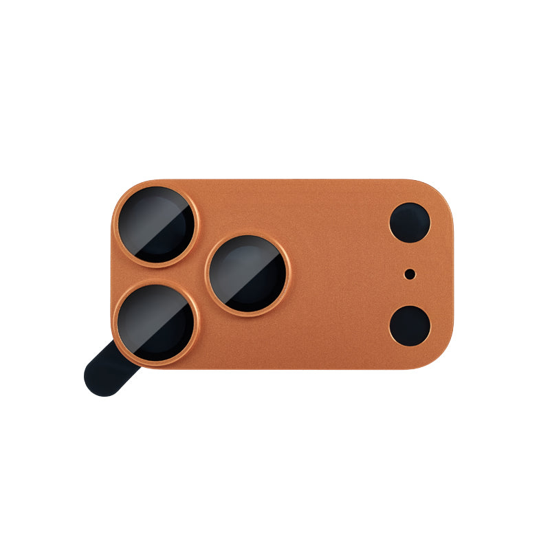 Lens Tempered  Glass  With Metal Frame  (Integrated )- Orange