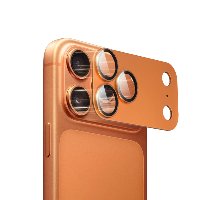 Lens Tempered  Glass  With Metal Frame  (Integrated )- Orange