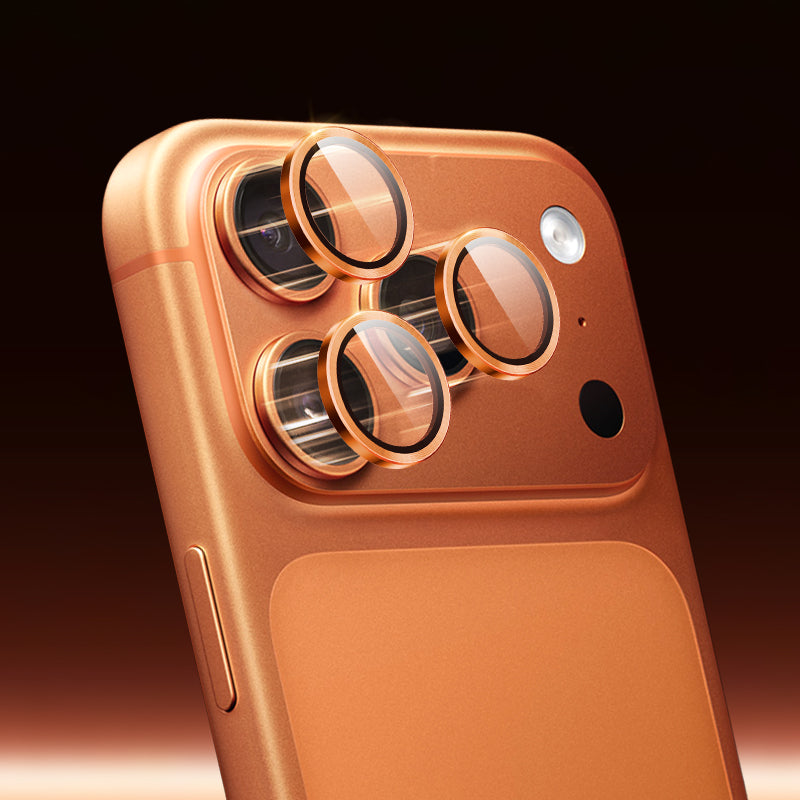 Lens Tempered  Glass  With Metal Frame - Orange