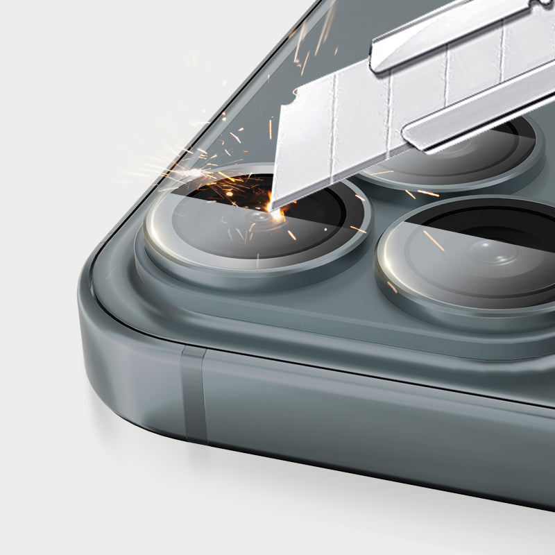 Lens Tempered Glass With Metal Frame (Integrated )- Gray