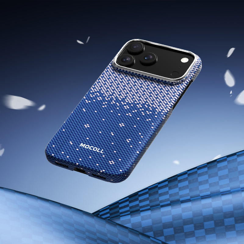 Kevlar Magnetic Circle Case ( iPhone 17 Pro Max Blue )