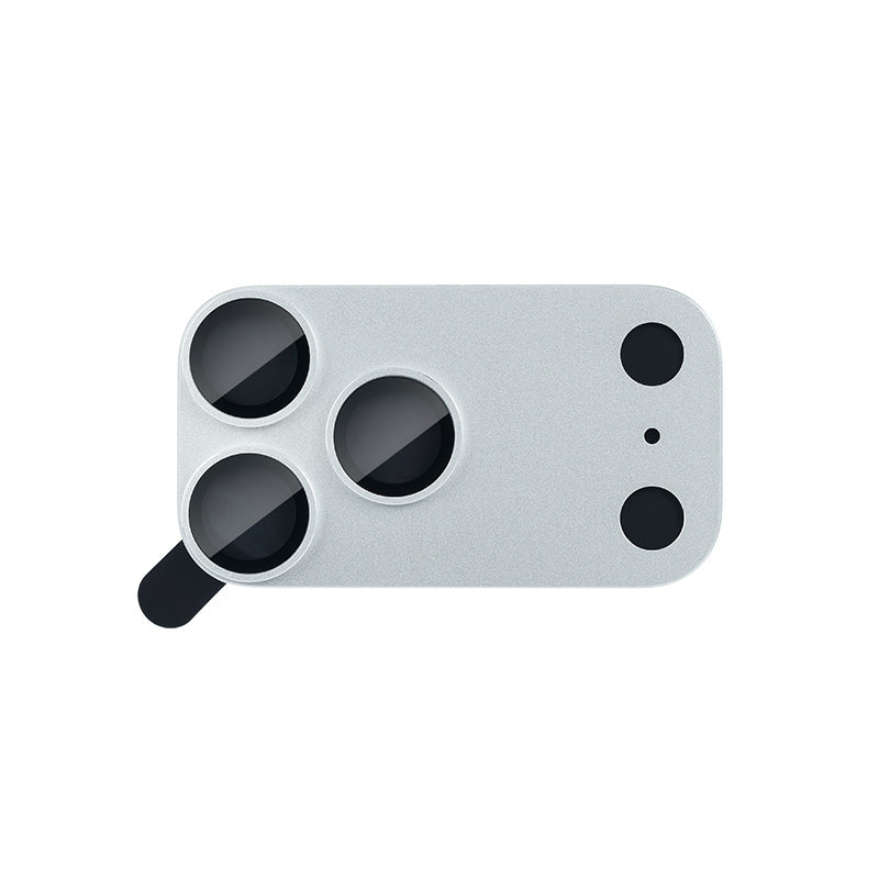 Lens Tempered Glass With Metal Frame (Integrated )- Silver