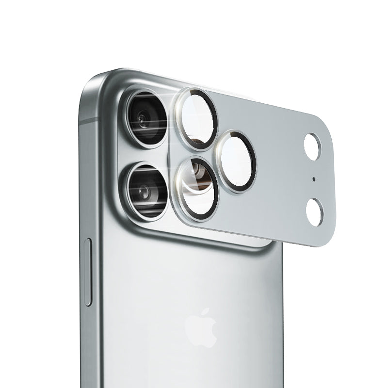 Lens Tempered Glass With Metal Frame (Integrated )- Silver
