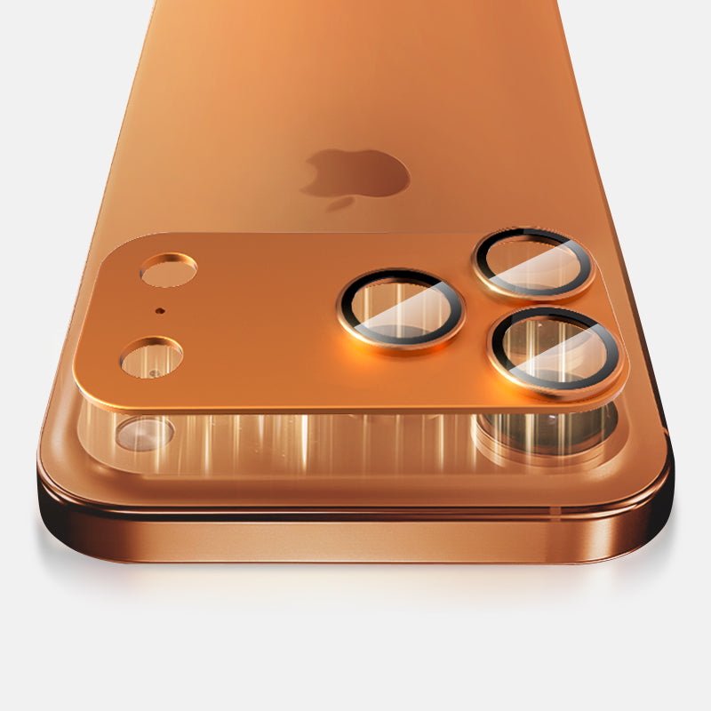 Lens Tempered Glass With Metal Frame (Integrated )- Orange