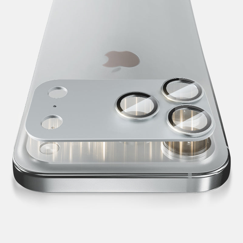 Lens Tempered Glass With Metal Frame (Integrated )- Silver