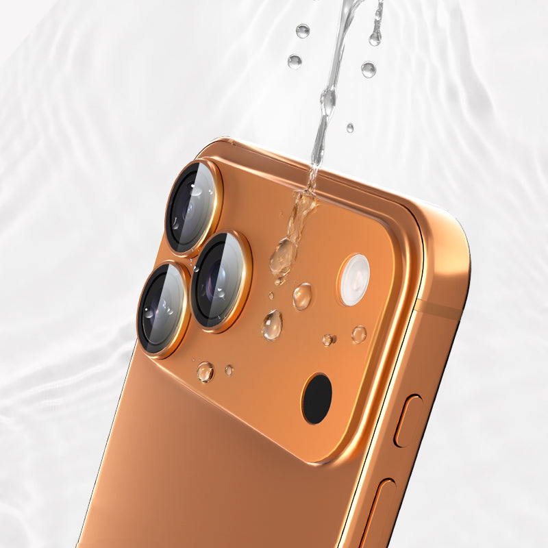 Lens Tempered Glass With Metal Frame (Integrated )- Orange