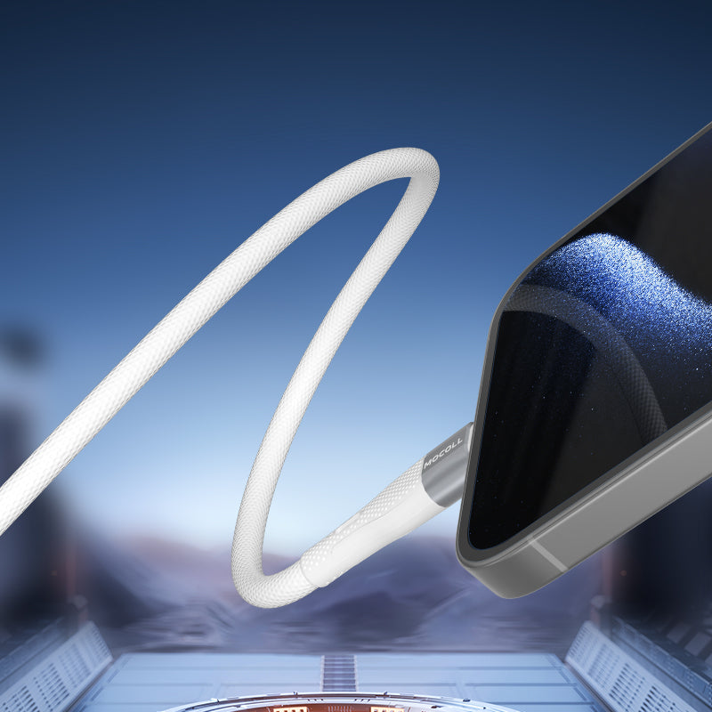 MOCOLL Fast Charging Cable USB-C Durable 6ft White