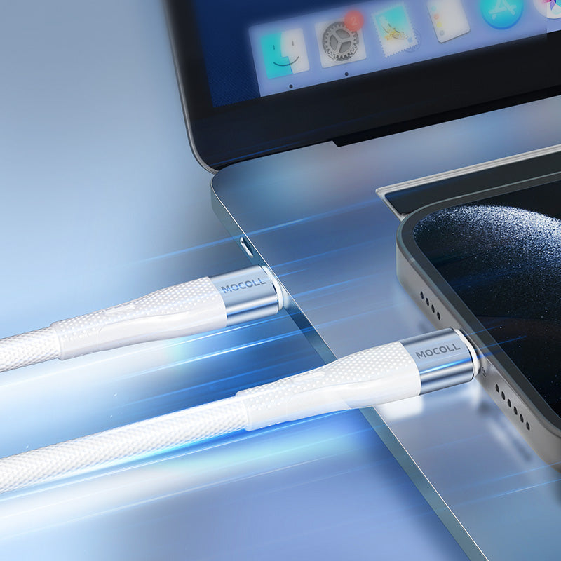 MOCOLL Fast Charging Cable USB-C Durable 6ft White