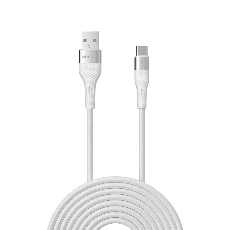 MOCOLL Fast Charging Cable USB-C Durable 6ft White 2A-10W-AC