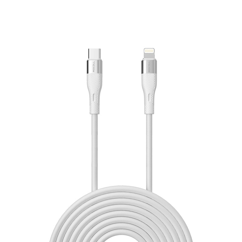 MOCOLL Fast Charging Cable USB-C Durable 6ft White 3A-27W-CL