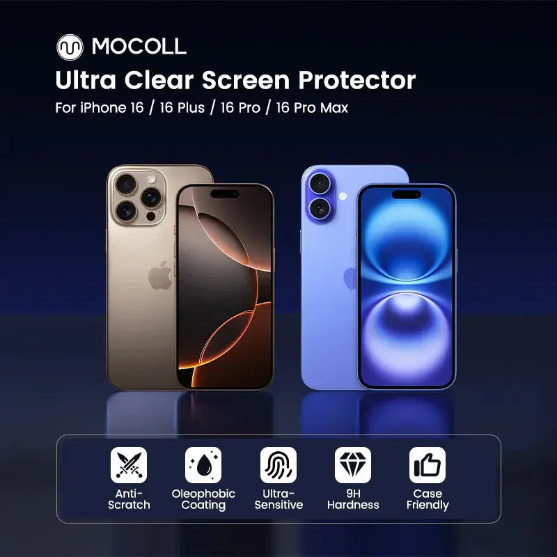 MOCOLL Anti-Scratch Sapphire Glass Phone Protector for iPhone 16 Series