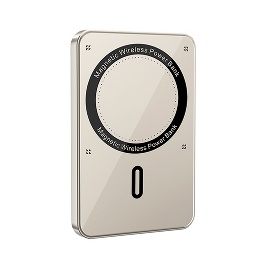 MOCOLL sleek beige magnetic wireless power bank 20W with compact rectangular design
