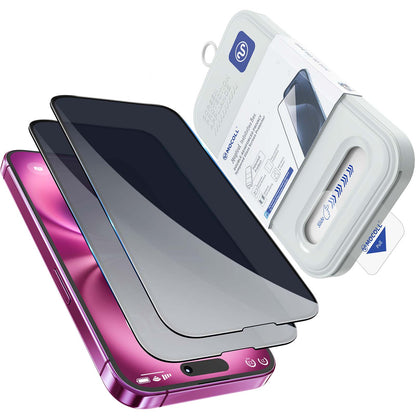 Full-screen tempered glass screen protector, 2-pack, privacy screen protector