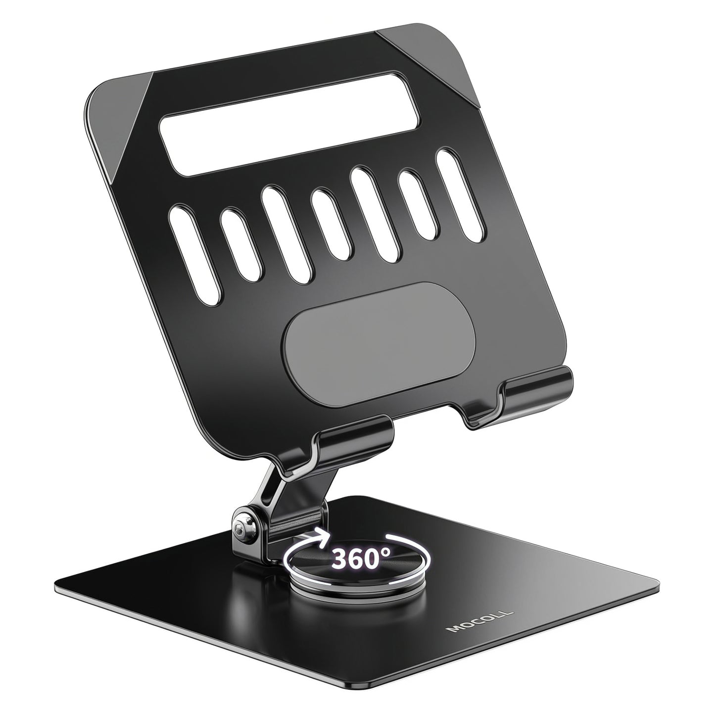 MOCOLL 360° Rotating Desk Stand – Durable Carbon Steel Phone & Tablet Holder with Stable Base
