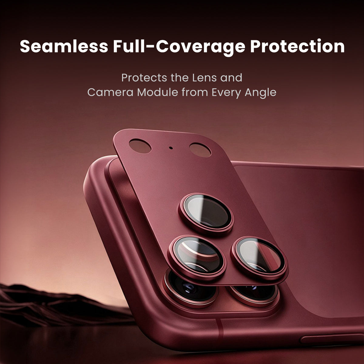 MOCOLL 360° Camera Lens Protector with Aluminum Alloy Frame for iPhone 18