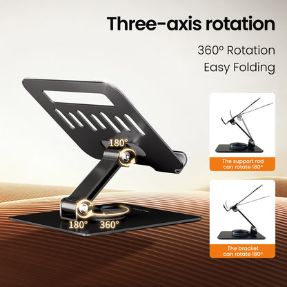 MOCOLL 360° Rotating Desk Stand – Durable Carbon Steel Phone & Tablet Holder with Stable Base