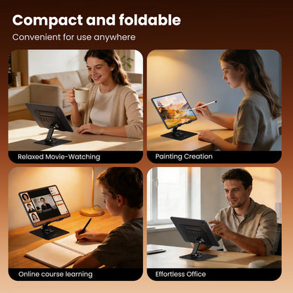 MOCOLL 360° Rotating Desk Stand – Durable Carbon Steel Phone & Tablet Holder with Stable Base