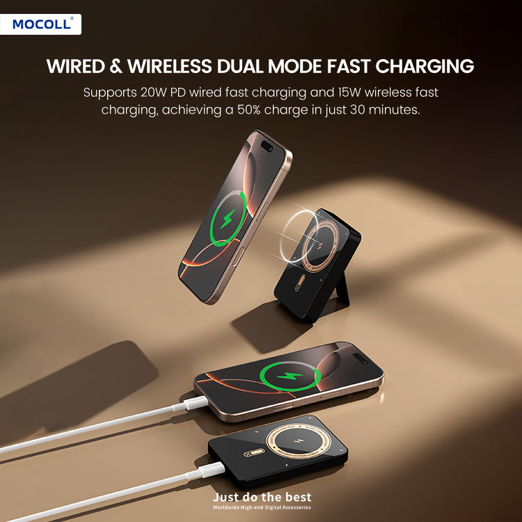 MOCOLL 20W Portable Power Bank with Magnetic Wireless Charging