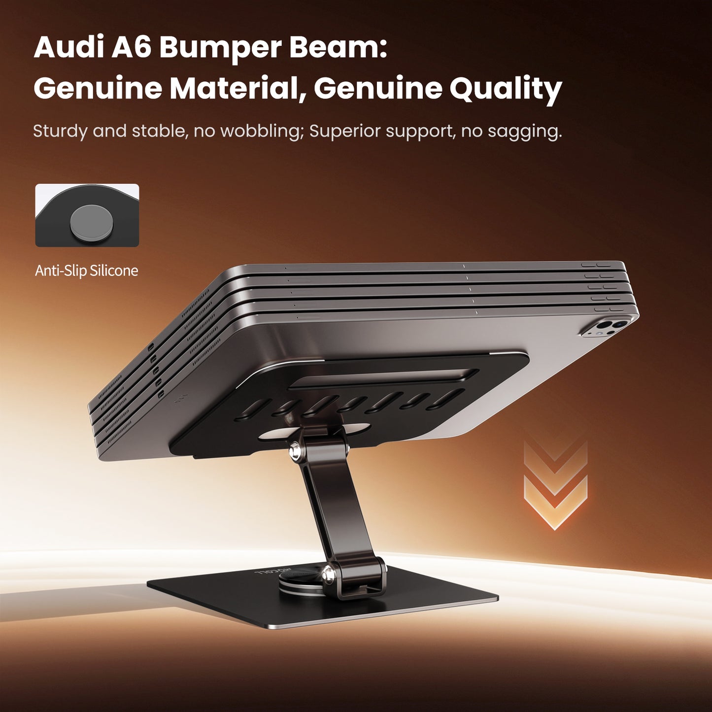 MOCOLL 360° Rotating Desk Stand – Durable Carbon Steel Phone & Tablet Holder with Stable Base