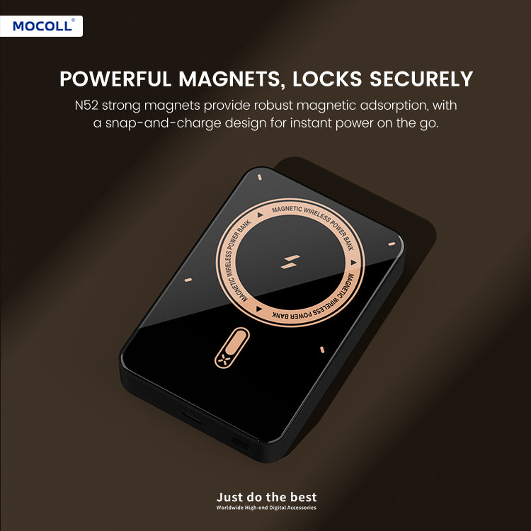 MOCOLL 20W Portable Power Bank with Magnetic Wireless Charging Black