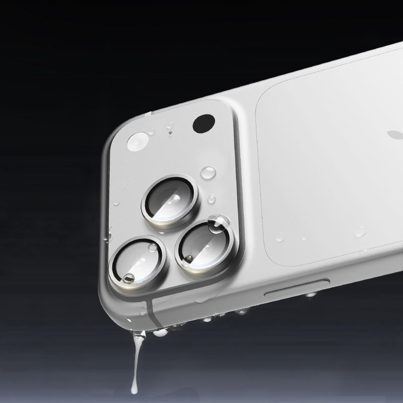 Lens Tempered  Glass  With Metal Frame - Silver