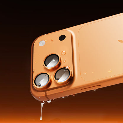 Lens Tempered  Glass  With Metal Frame - Orange