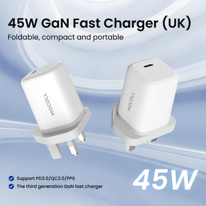Tiny Icy Crystal Series 45W Dual-port GaN Fast Charger （UK） MOCOLL