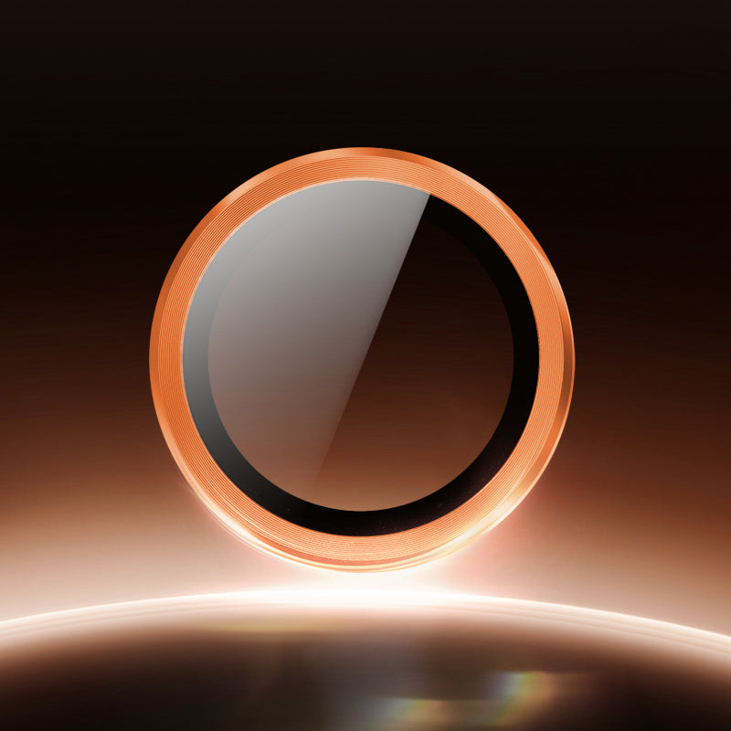 Lens Tempered  Glass  With Metal Frame - Orange