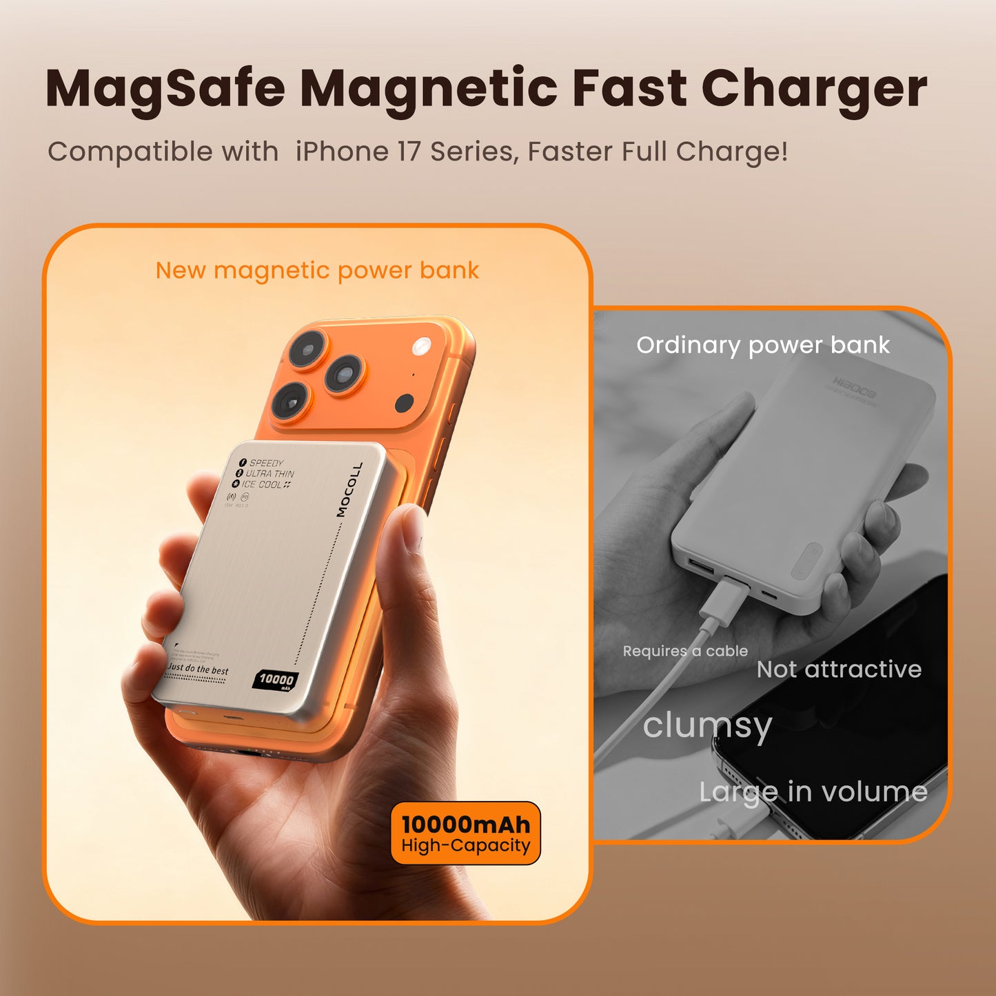 5000mAh Wireless Fast Charging Magnetic Power Bank