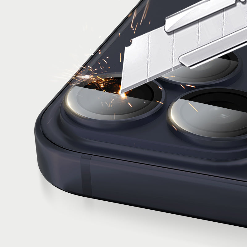 Lens Tempered  Glass  With Metal Frame  （Integrated ）- Blue