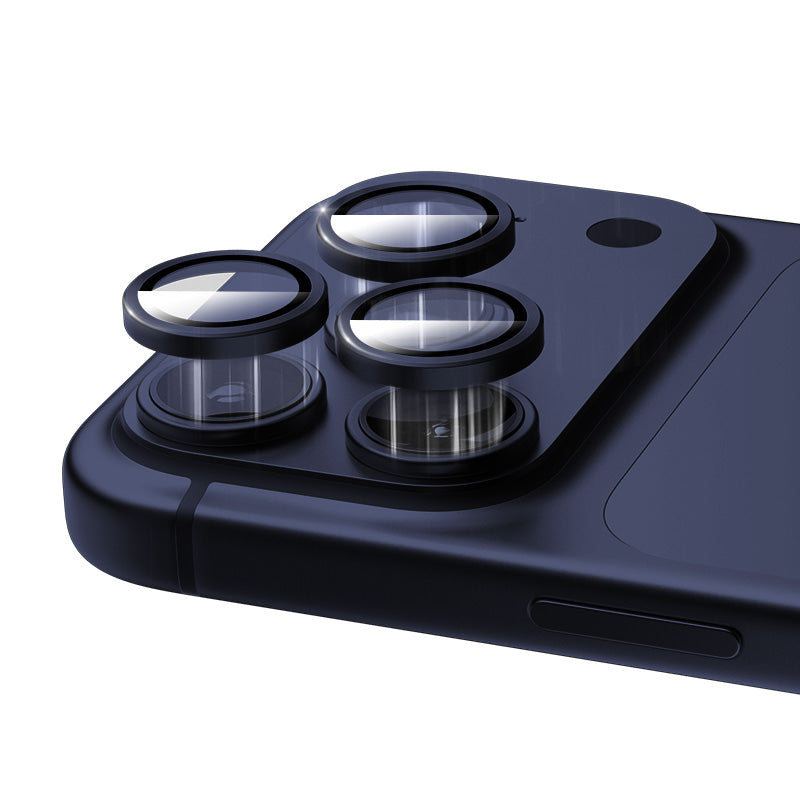 Lens Tempered  Glass  With Metal Frame - Blue