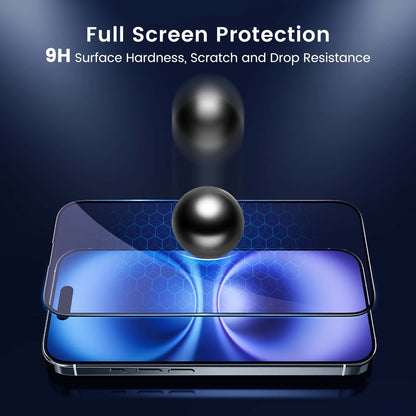 Full-screen tempered glass screen protector, 2-pack