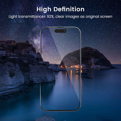 Full-screen tempered glass screen protector, 2-pack, privacy screen protector