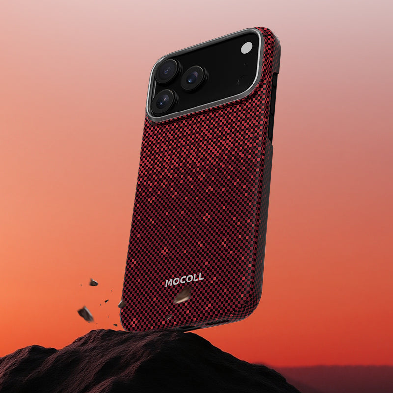 Kevlar Magnetic Circle  Case ( iPhone 17 Pro Max Red )