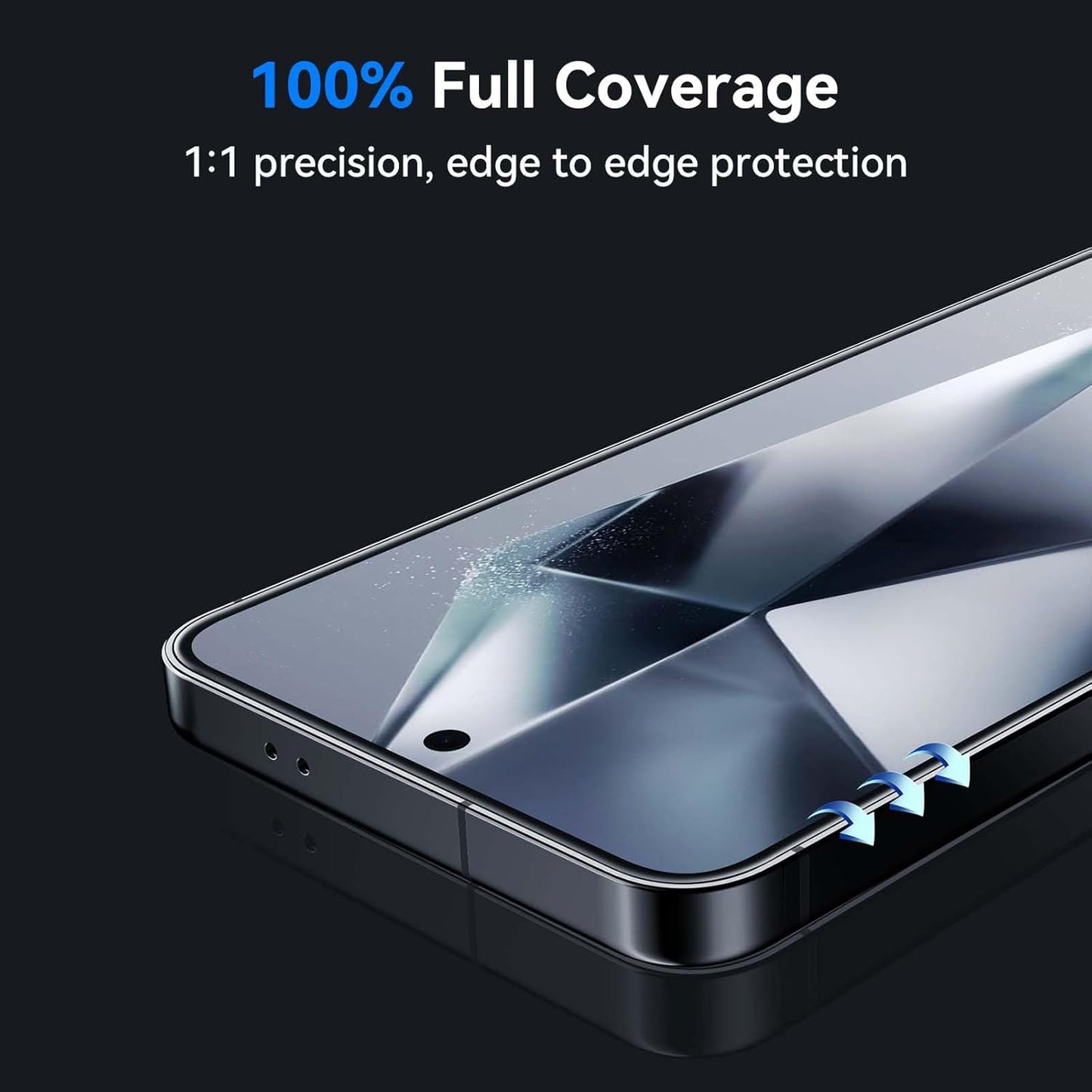 [Jenny Family Recommendation] MOCOLL for Samsung Galaxy S24/S25 Screen Protector Tempered Glass with Camera Lens Protector, Full Coverage, 2+2 Packs