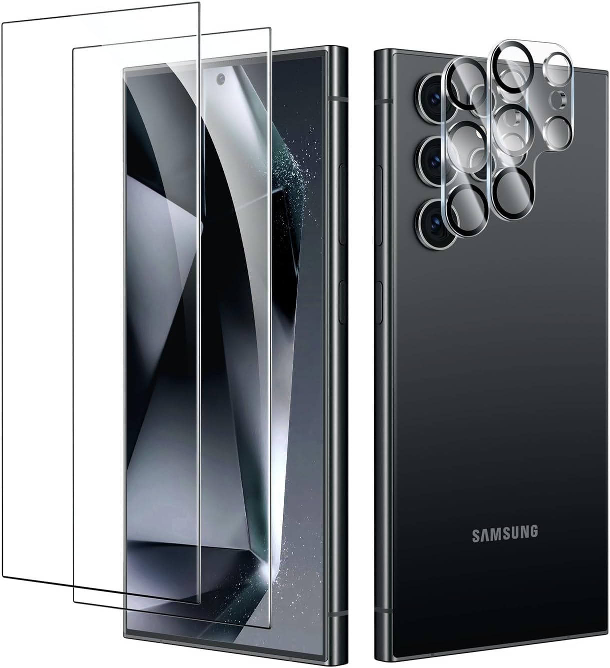 [Jenny Family Recommendation] MOCOLL for Samsung Galaxy S24/S25 Screen Protector Tempered Glass with Camera Lens Protector, Full Coverage, 2+2 Packs