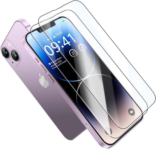 MOCOLL Screen Protector, Ultra-Clear Tempered Glass 9H hardness, Magic Box Installation, Eye Protection Anti Glare, Case Friendly (iPhone 14)